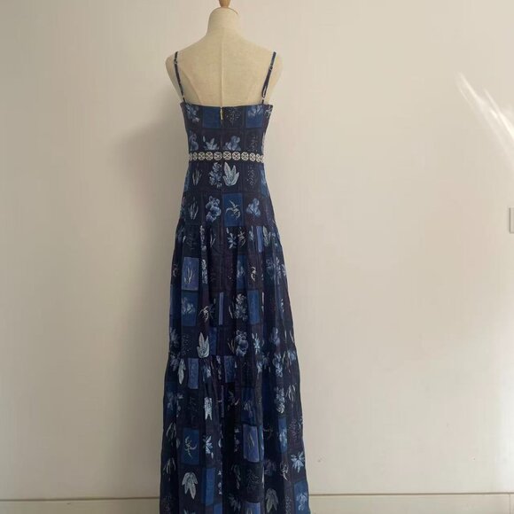 Agua by Agua Bendita Lima Algae Printed Linen Maxi Dress - Picture 10 of 15